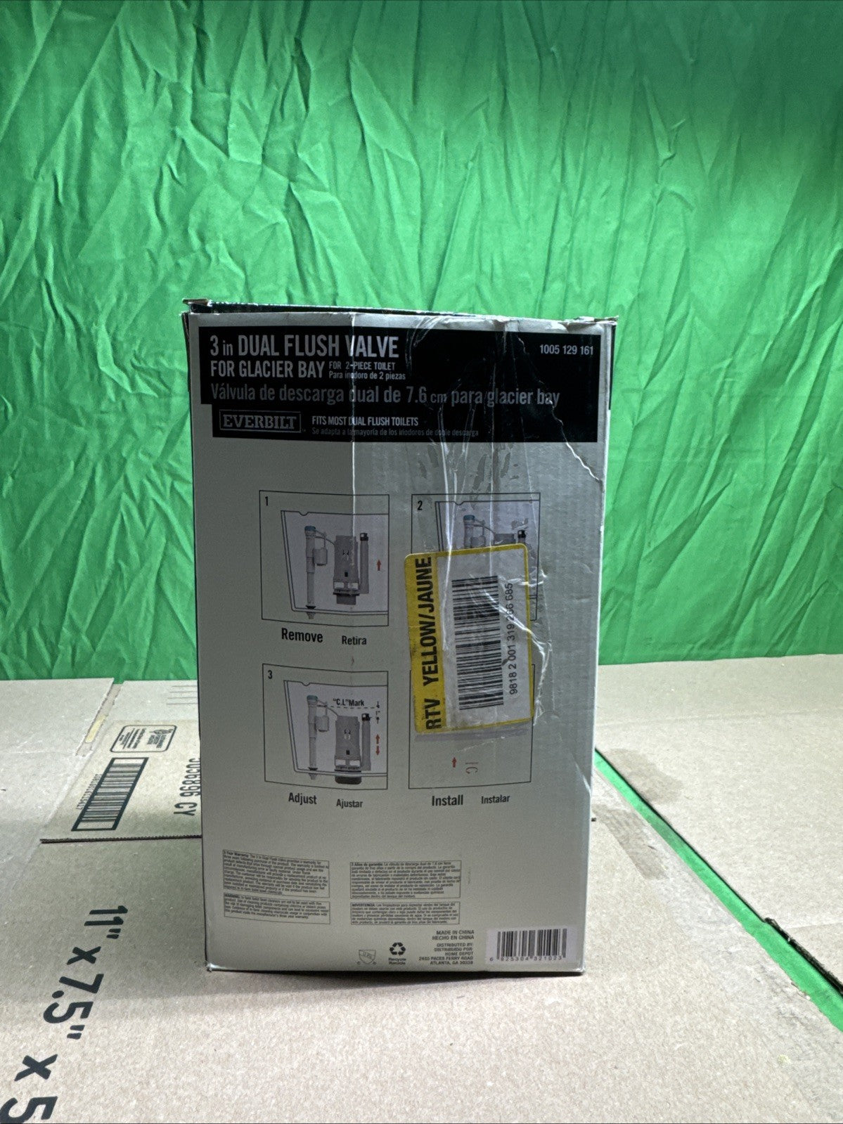 NIB Everbilt Dual Flush Valve Set Plastic Gray 3" Toilets 1005 129 161