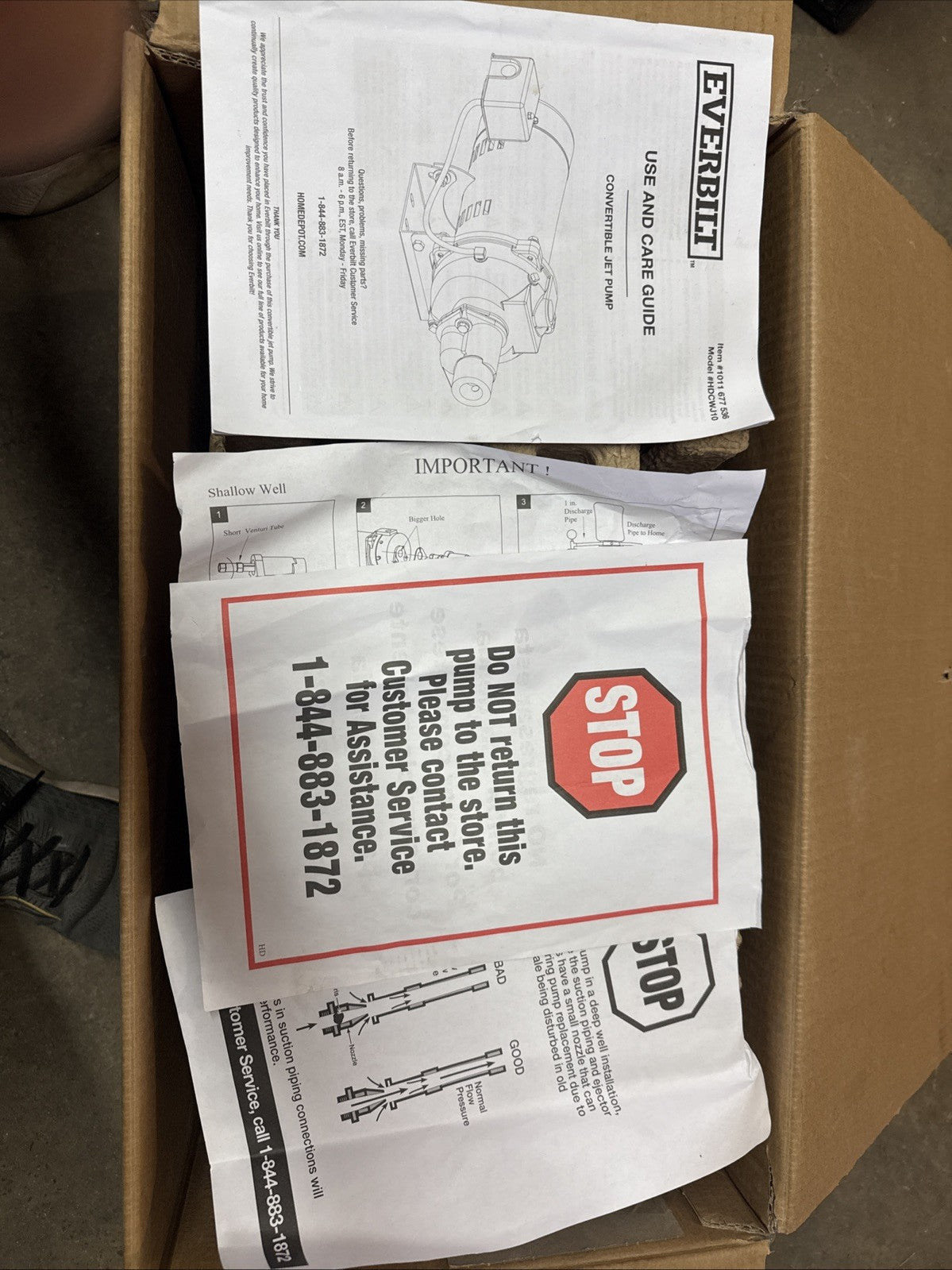 Everbilt 1 HP Professional Convertible Jet Pump *for Parts* Read Description**