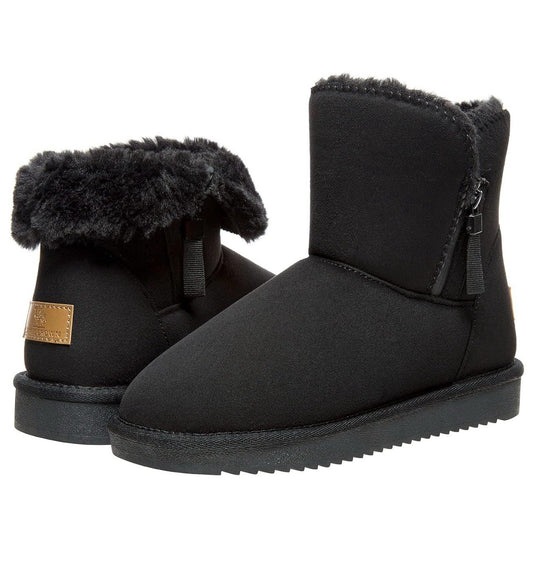 Camel crown Women’s 6 Snow Boot Warm Fur Winter Mid-calf Zipper Short Boot