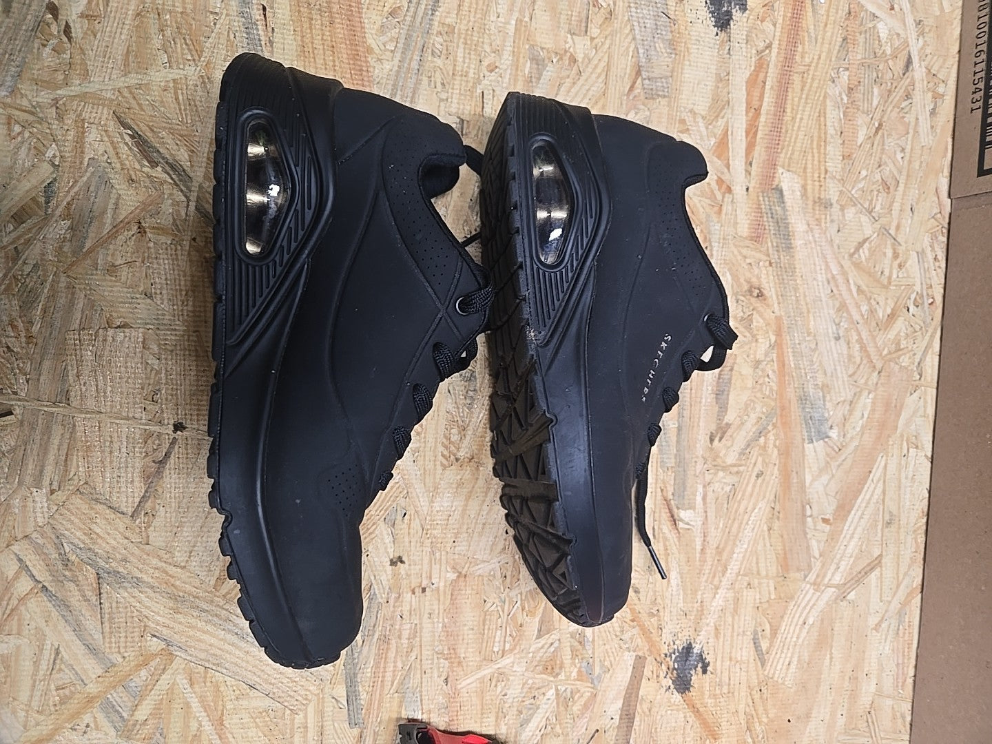 SKECHERS Work Relaxed Fit Uno SR Sutal Sneaker Men's Size US 8.5 Black