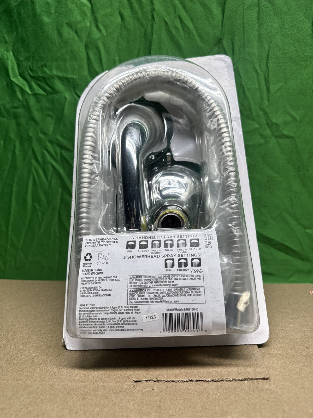Glacier Bay 6 Spray 5 In. Dual Wall Mount Fixed And Handheld Shower Head 1.8 GMP