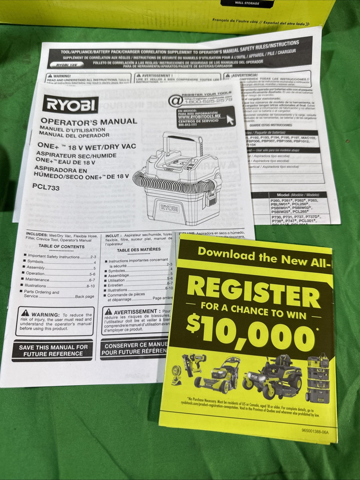 RYOBI 18V Cordless 1 Gal. Wet/Dry Vacuum TOOL ONLY PCL733B