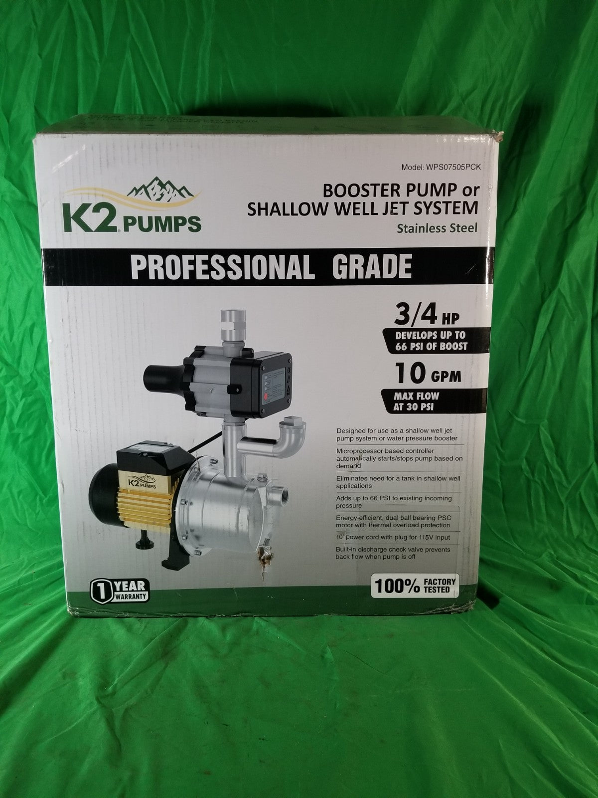 K2 Pumps Automatic Booster Pump 3/4 Hp Lead Free Stainless Steel 115V