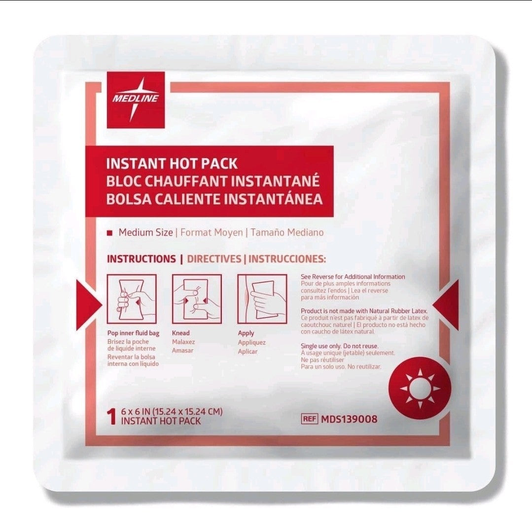 Case of 24 Medline Instant Hot Pack, 6 in. x 6 in.