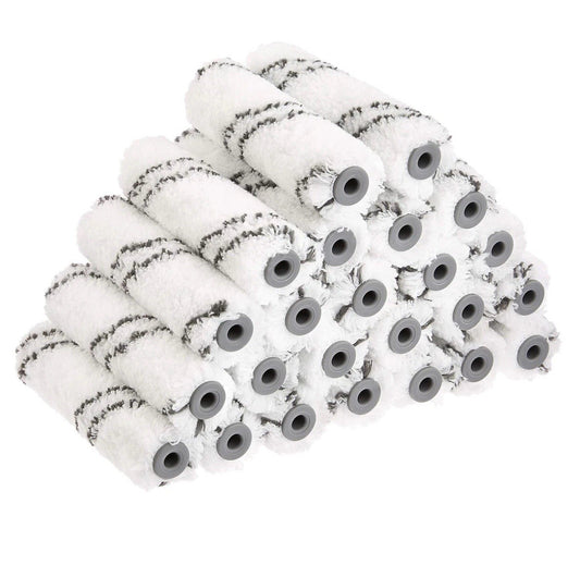 Amazon Basics Microfiber Paint Roller Covers, for Smooth 24 Pack, White