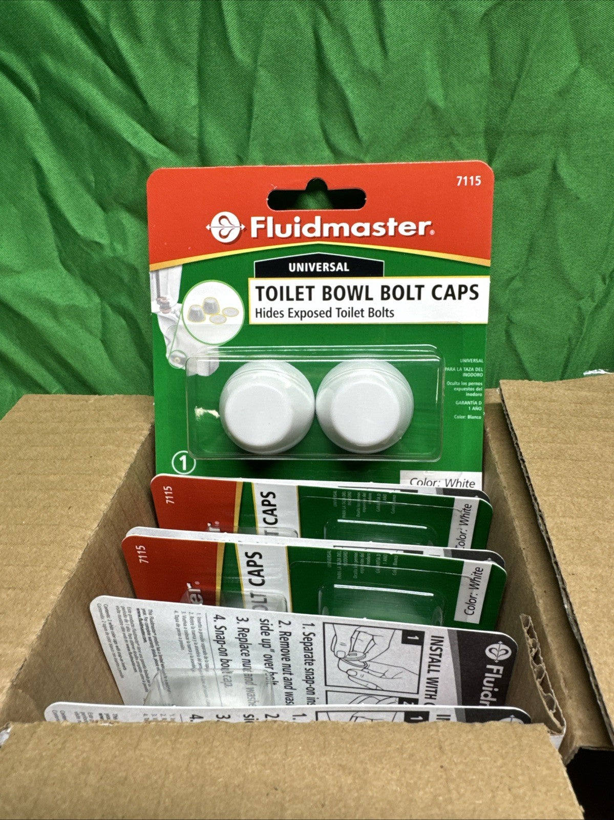 (20-Pk) Fluidmaster Toilet Bolt Cap Plastic White 7115