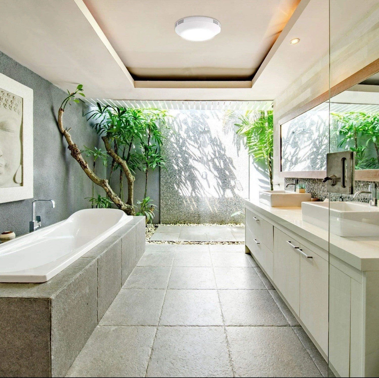 Homewerks Bathroom Integrated LED Light Ceiling Mount Exhaust Ventilation 80 CFM