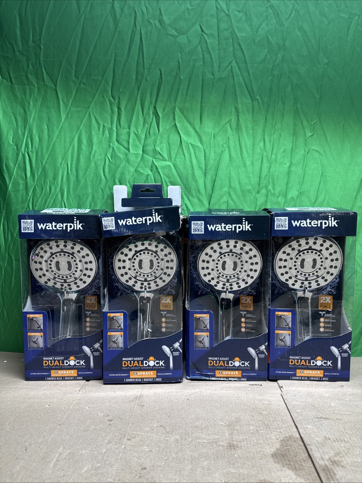 Waterpik 8-Spray Wall Mount Magnet Multi Height Handheld Shower Head 1.8 GPM