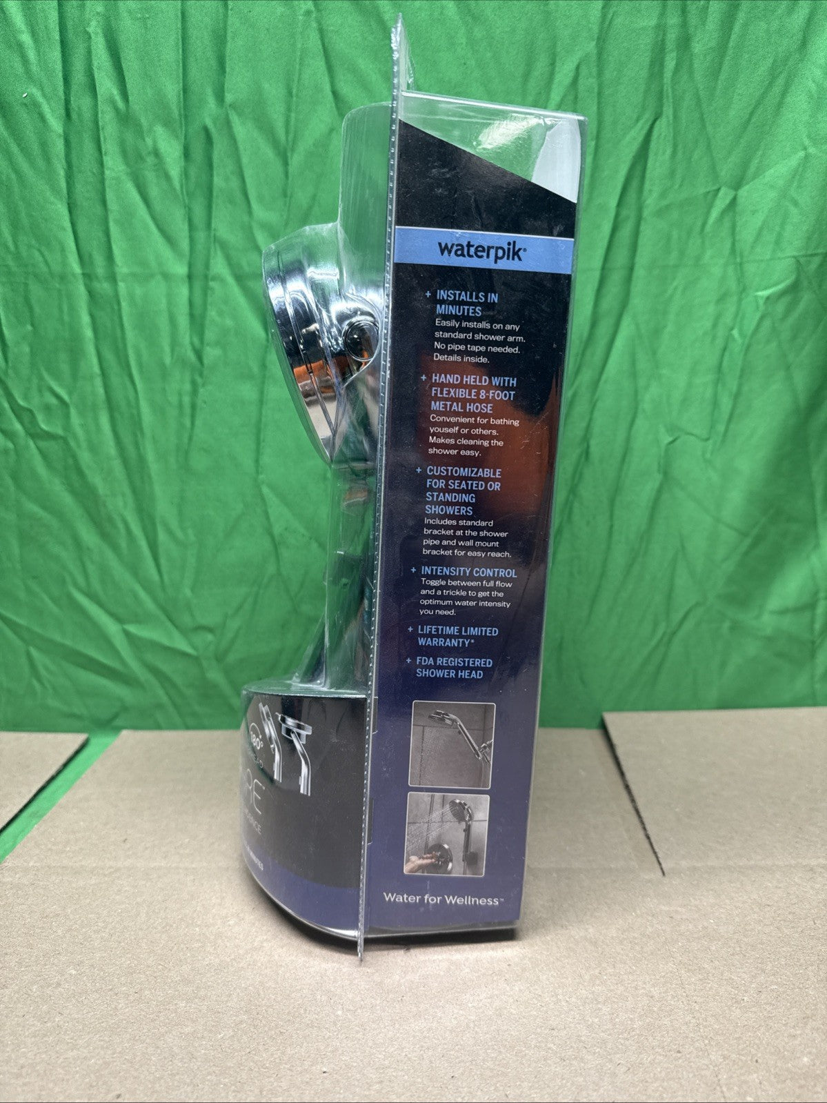 Waterpik Hand Held Shower Head Chrome 180-Degree 5-Modes QBS-563MEB