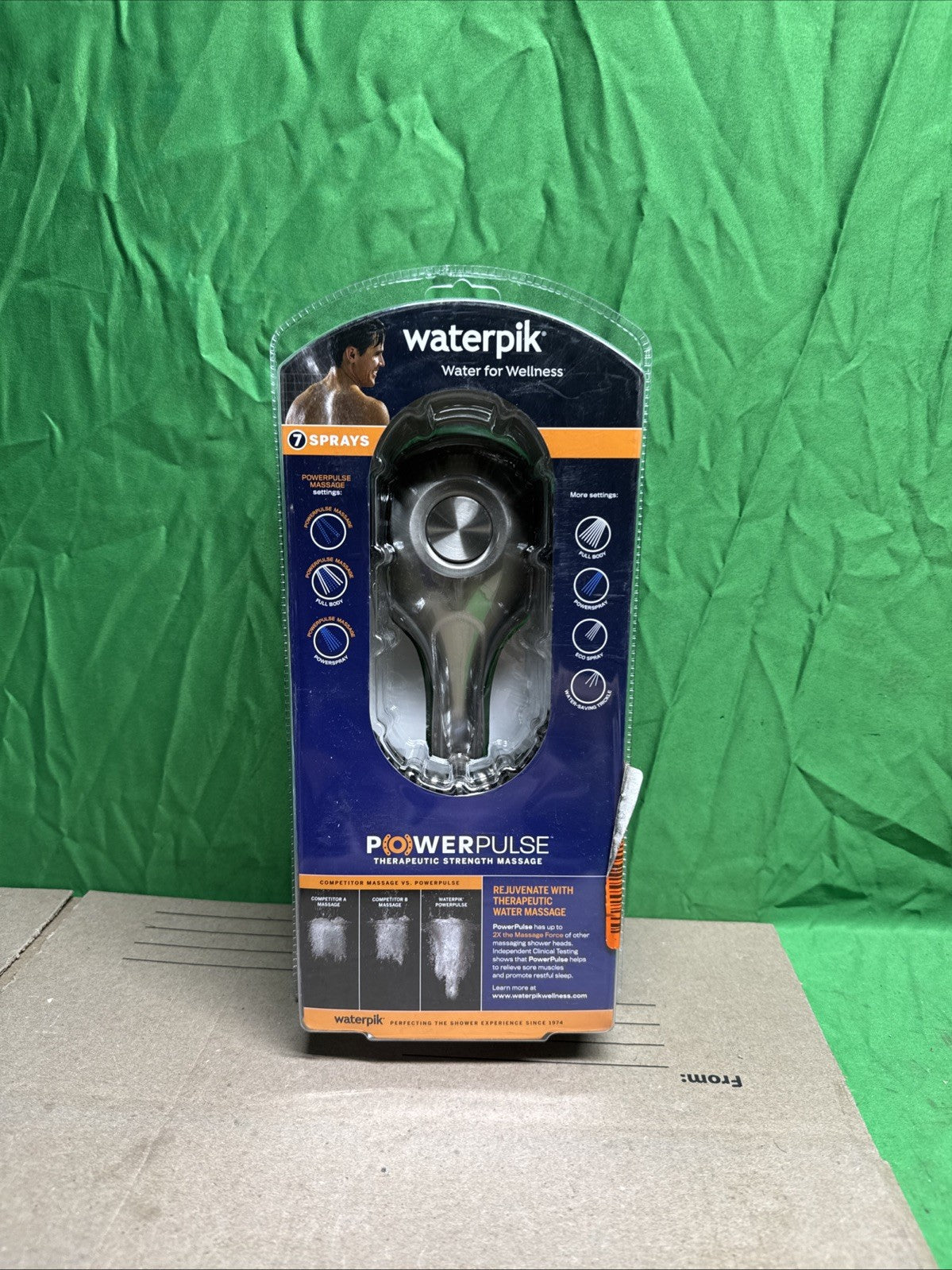 Waterpik PowerPulse Massage Hand Held Shower Head Brushed Nickel 7 Settings