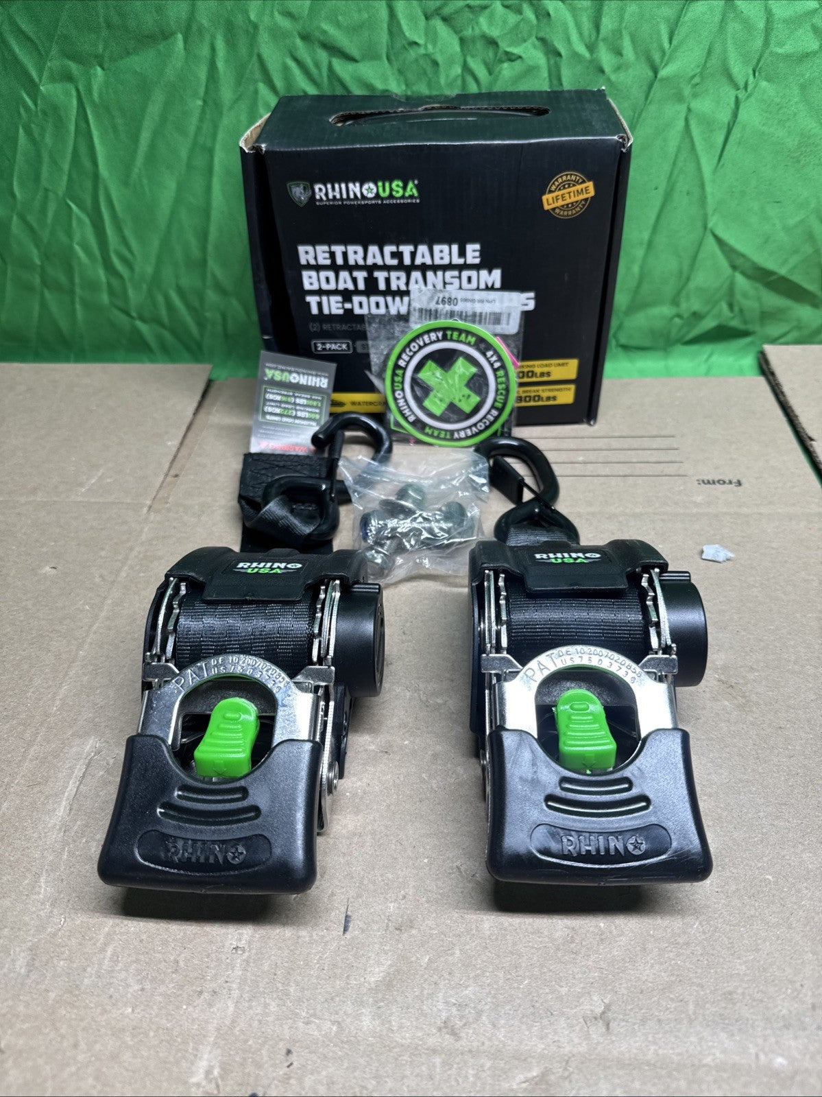 43in Durable Polyester Trailer Straps for Boats & Jet Skis - 2PK Stainless Steel