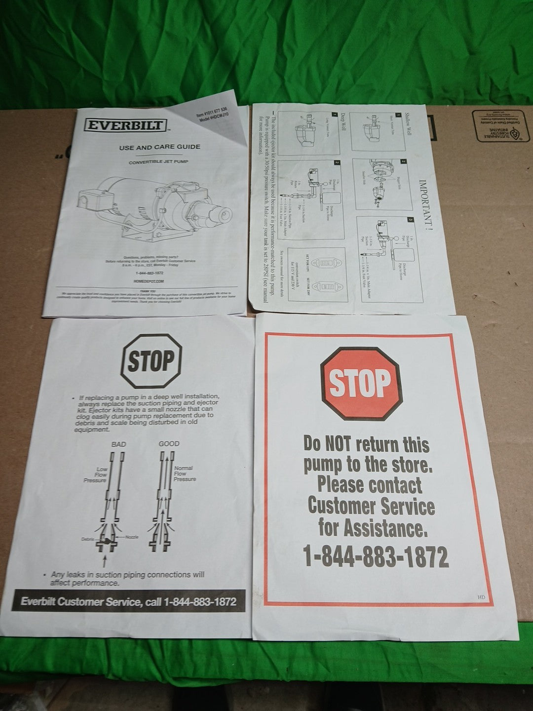 Everbilt 1 HP Professional Convertible Jet Pump For Parts Only READ DESCRIPTION
