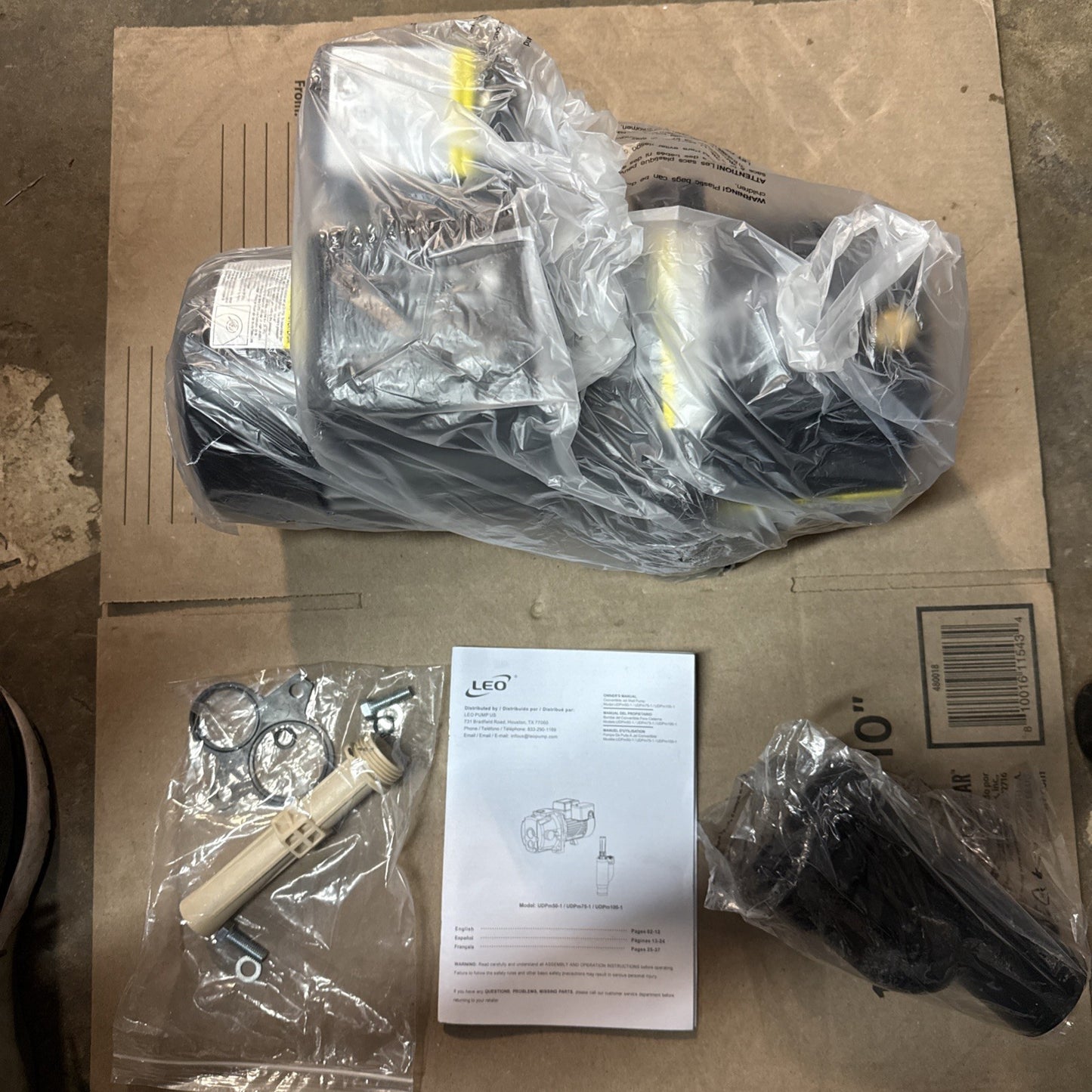 Leo Pump Convertible Well Pump 1 HP : Dual Voltage Motor, Thermal Protection