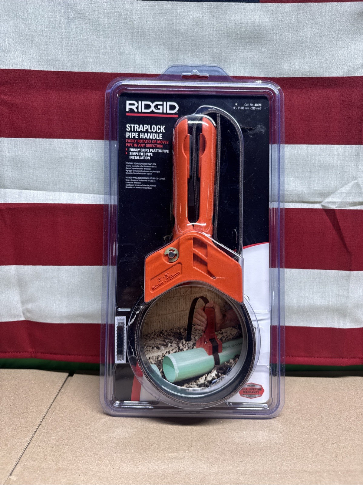 RIDGID 42478 Straplock Pipe Handle, Pipe Capacity of 3 in.-8 in. 467
