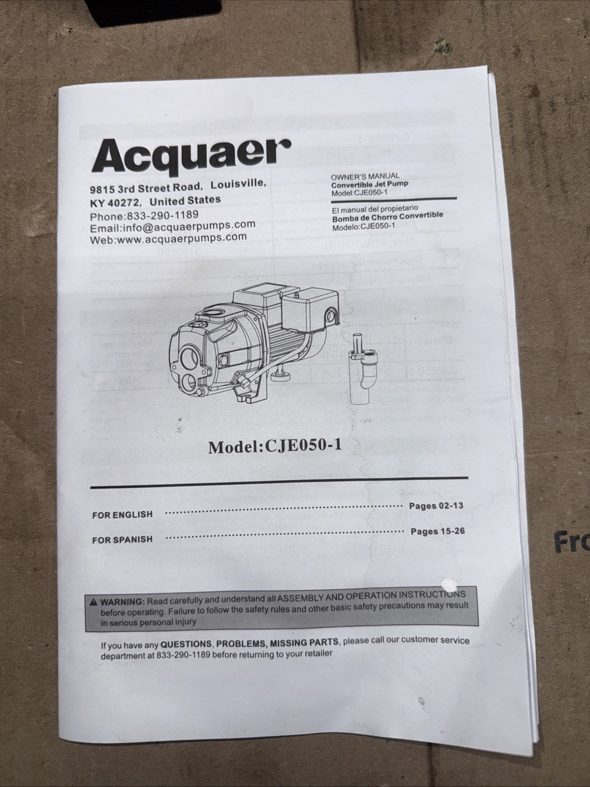 1/2 HP 115/230V Cast Iron Convertible Jet Pump Built-in Thermal Overload Prot..