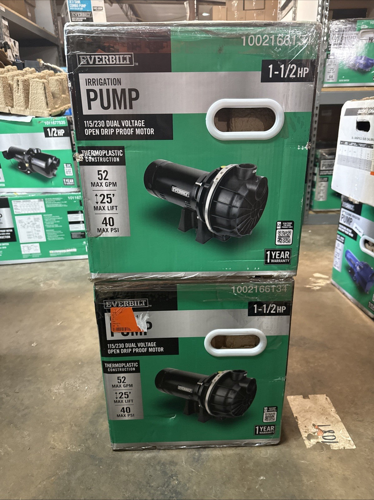 Everbilt Lawn Irrigation Pump Plastic 1-1/2HP HDLS15P NEW