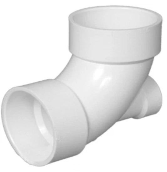 Schedule 40 DWV PVC Lowheel Inlet Elbow, 3 x 3 x 1-1/2 In. - PVC 00303 0600HA