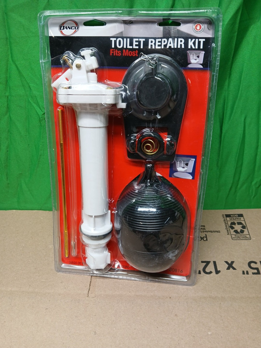 Danco 80816 Complete Toilet Repair Kit Fill Valve, Flapper, Rod, Float