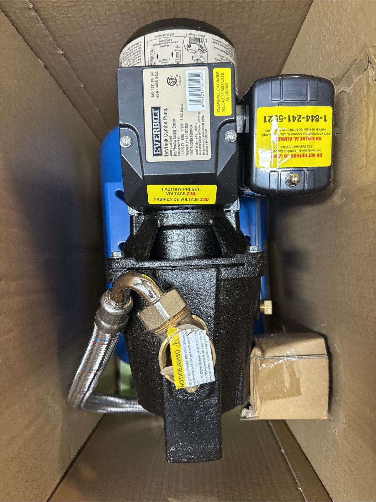 Everbilt 1/2 HP Shallow Well Jet Pump with 6 Gallon Tank AUTOJ100A2 NEW Open Box