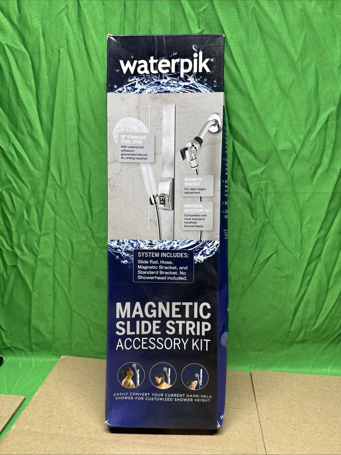 Waterpik 18 in. Magnetic Shower Slide Strip Accessory Kit in Chrome