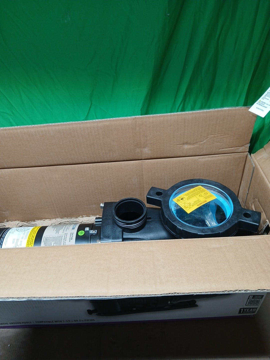 Everbilt Pool Pump Fan-Cooled Motor 1.5 HP 230V Has Unions....