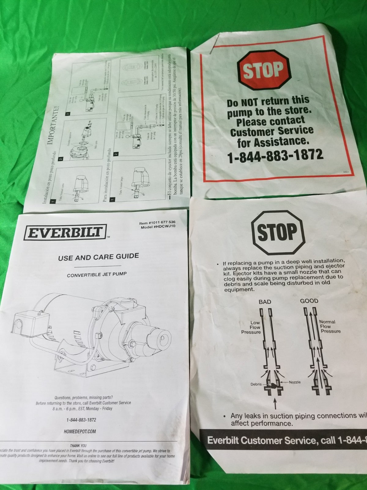 Everbilt 1 HP Professional Convertible Jet Pump *for Parts* Read Description***