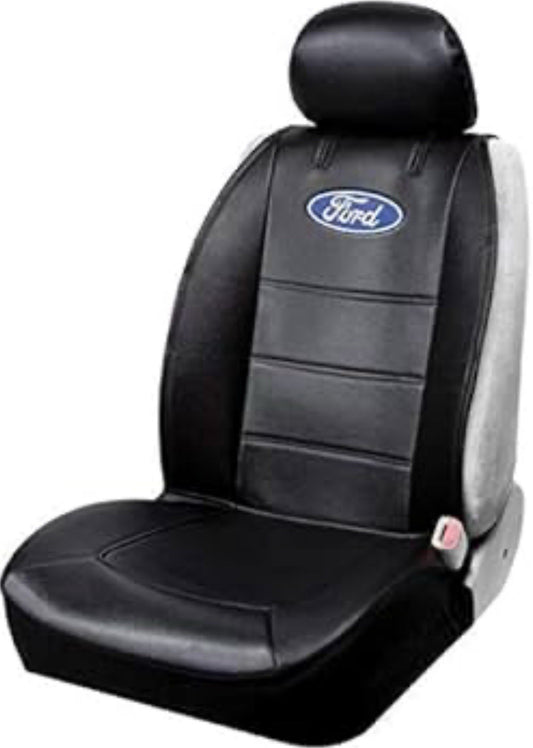 (1) NOS Ford Logo Sideless Licensed Seat Cover 3 piece Universal Fit Low Back