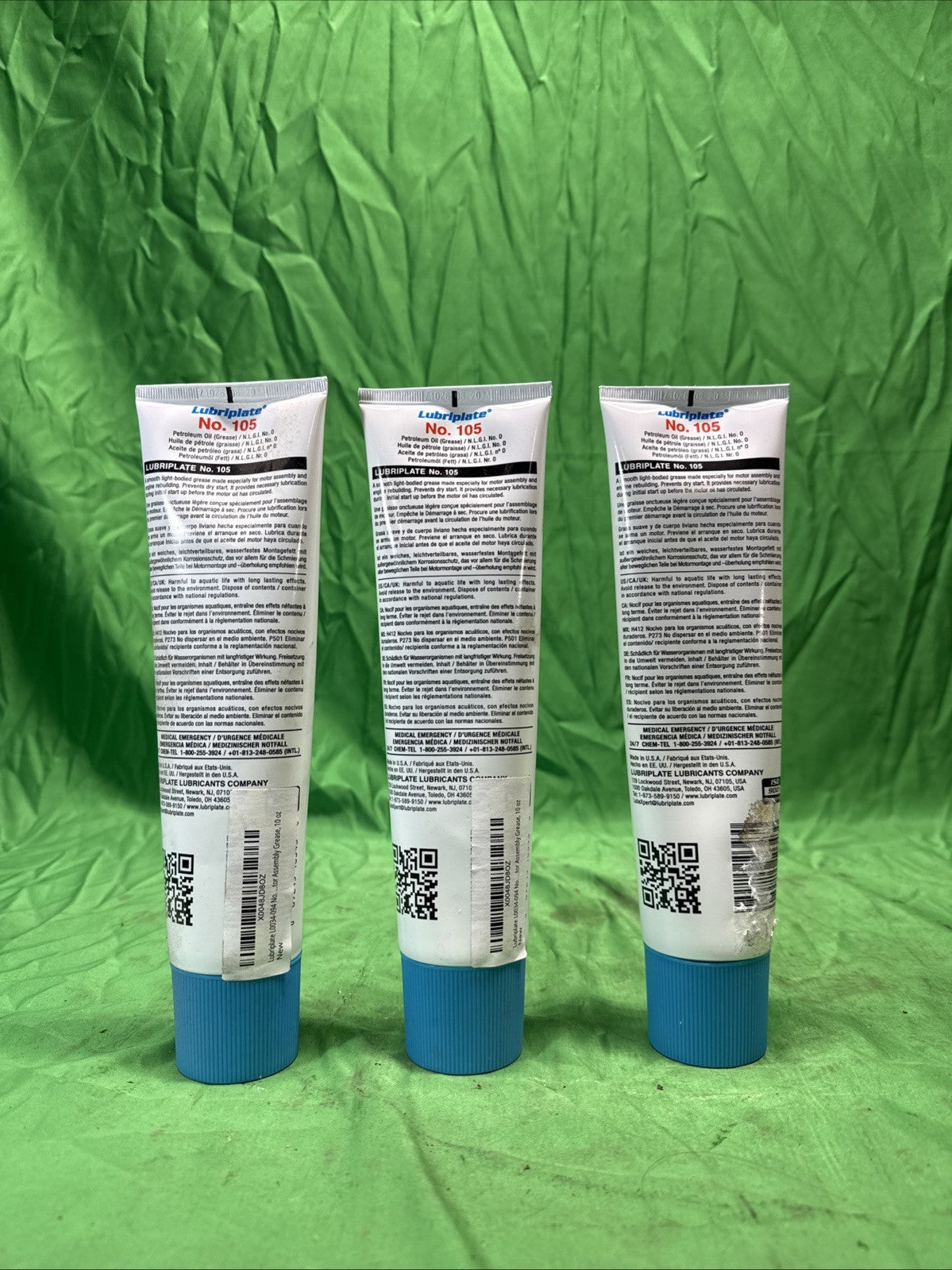 (3)  Lubriplate L0034-094 No. 105 Motor Assembly Grease 10 oz.
