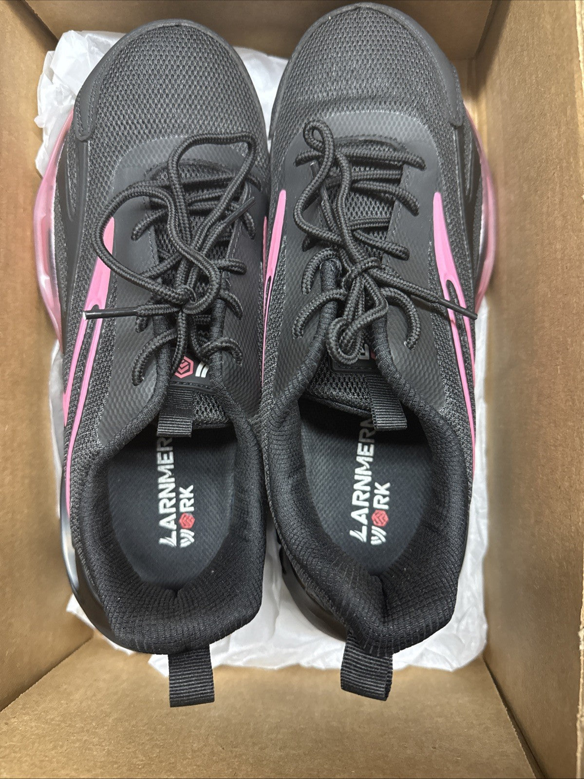 Larnmern Women’s Steel Toe Safety Shoes Non-slip Light Weight Size 9