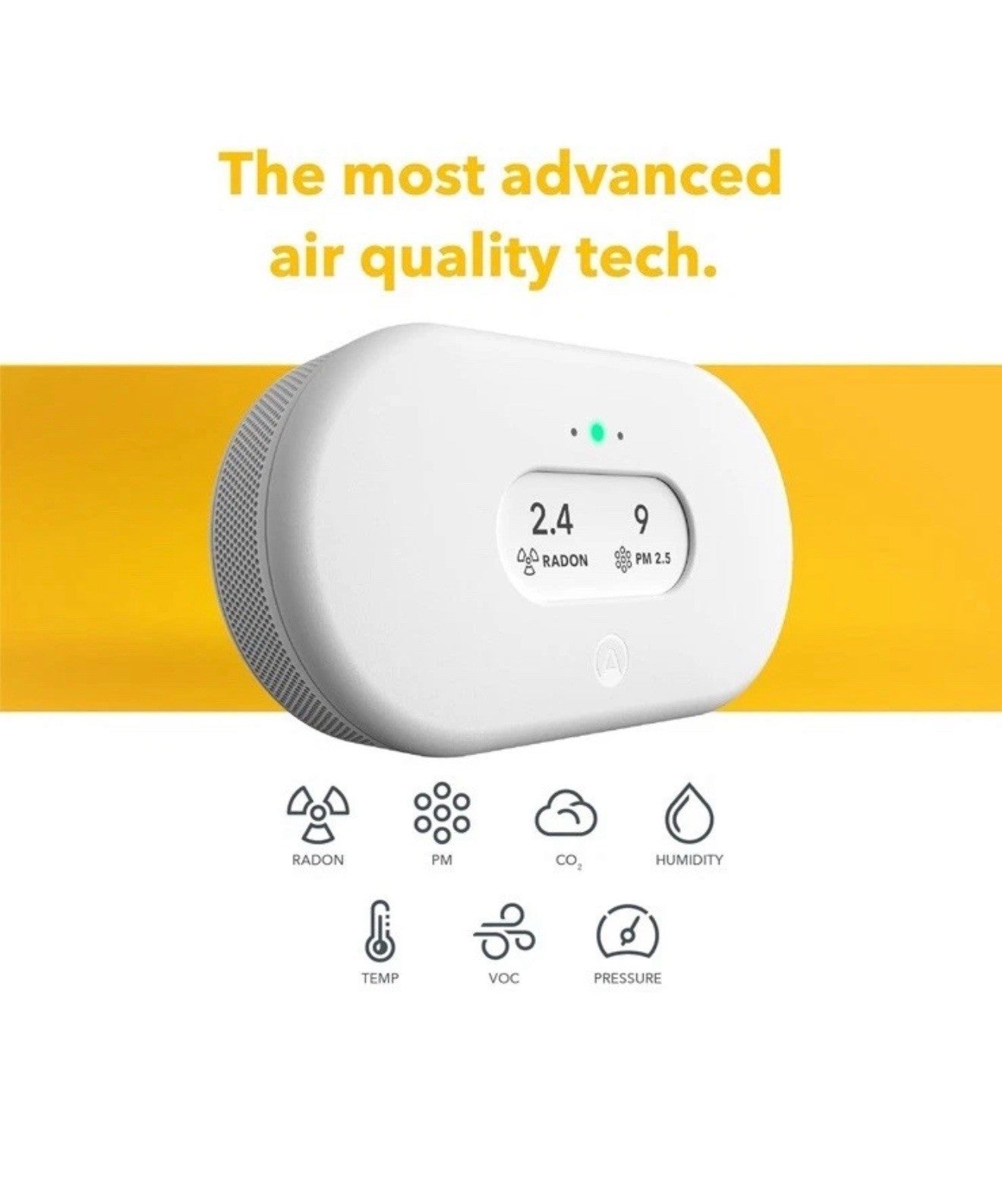 Airthings 2960 View Plus - Battery Powered Radon & Air Quality Monitor