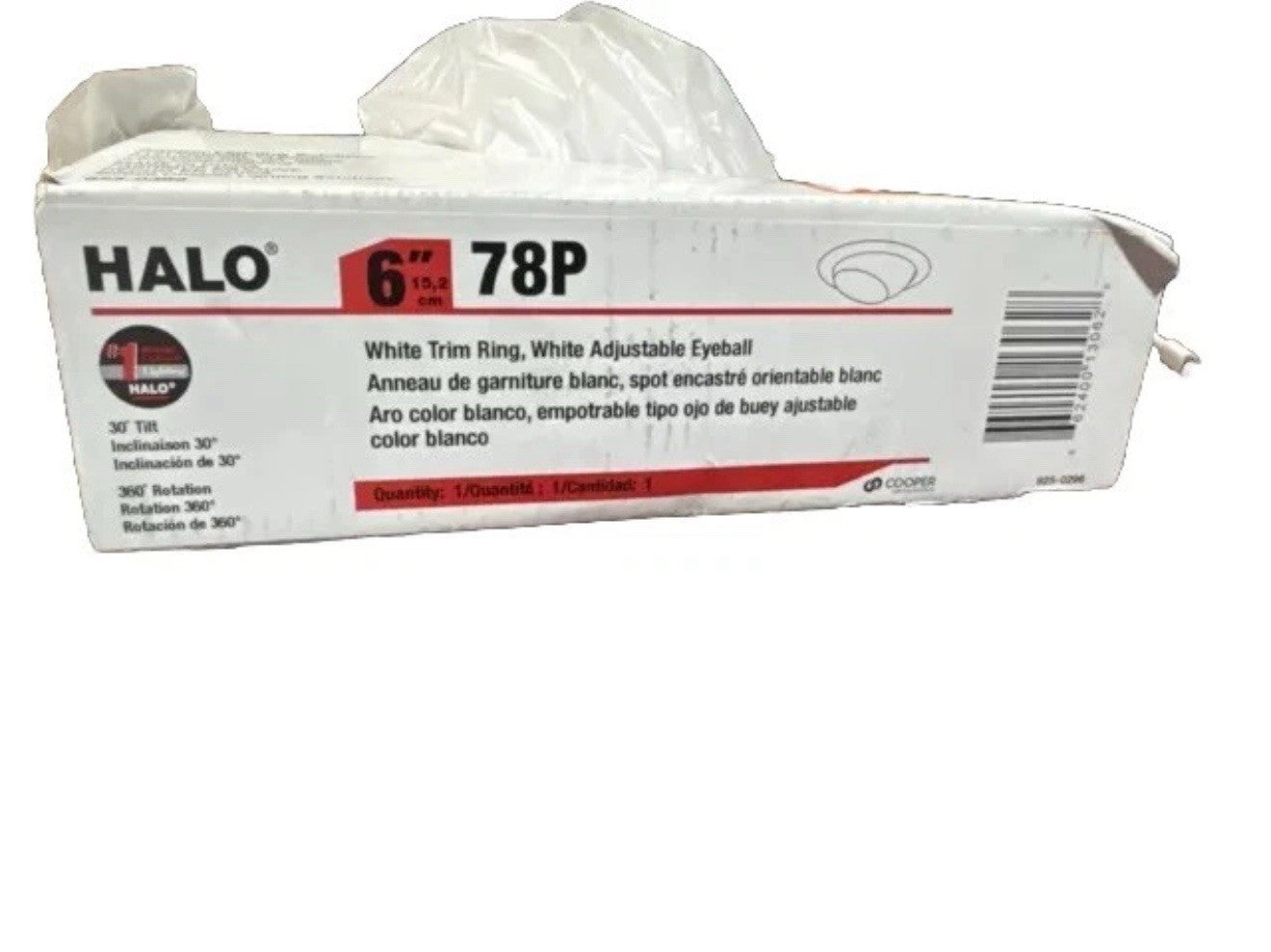 HALO 6" White Recessed Ceiling Light Trim with Adjustable Eyeball 6PK TRIM ONLY