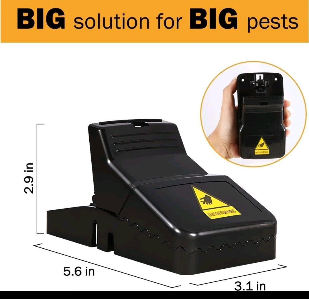 Instant Kill Rat Trap - Safe, No-Touch Design, 6 Pack, for Home & Garden