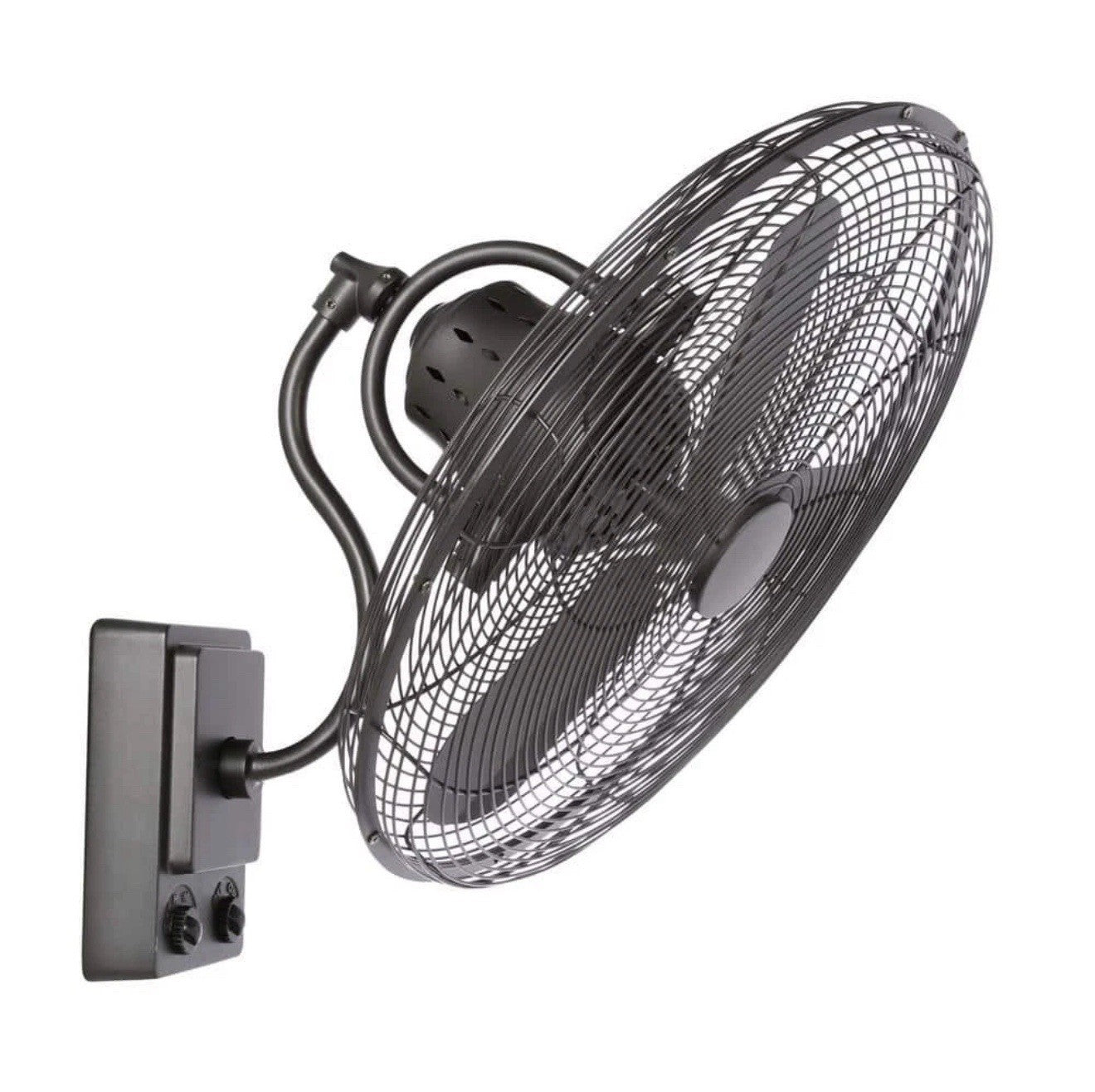 Bentley III 22 in. Indoor/Outdoor Natural Iron Oscillating Wall Fan Open Box