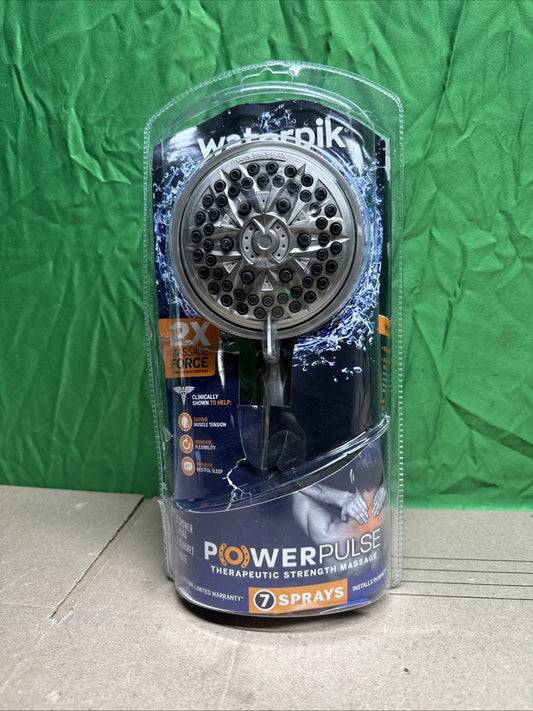 Waterpik PowerPulse Massage Hand Held Shower Head Brushed Nickel 7 Settings E10F