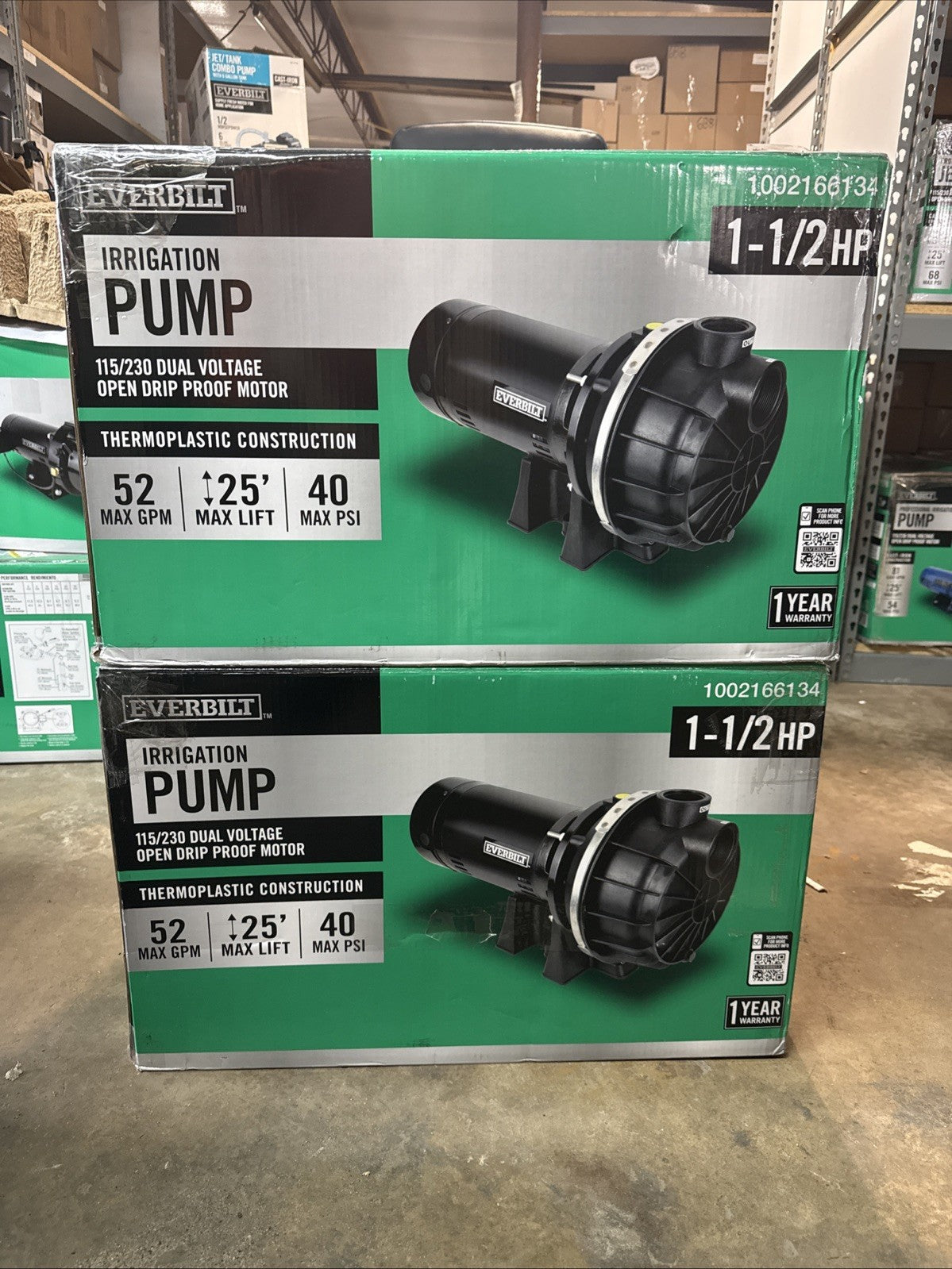 Everbilt Lawn Irrigation Pump Plastic 1-1/2HP HDLS15P NEW