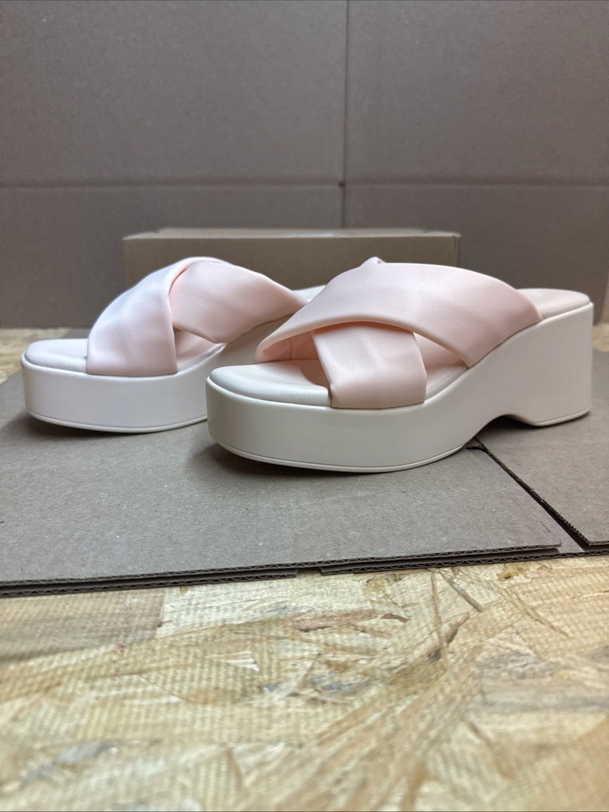 COUTGO women’s 5.5 leisure platform slide peep toe wedge crisscross sandal