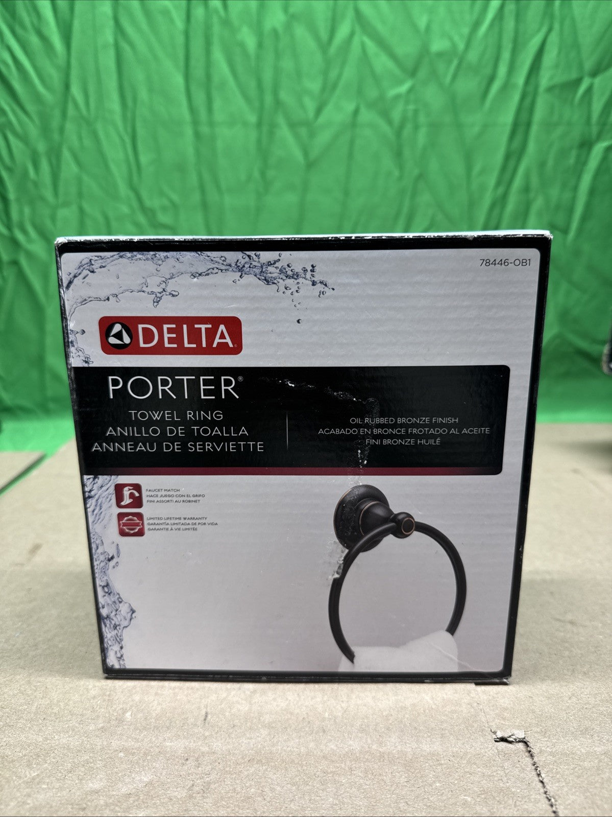Delta Porter Round Towel Ring Die Cast Zinc Oil Rubbed Bronze 78446-OB1