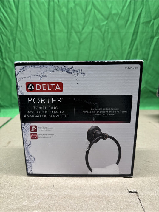 Delta Porter Round Towel Ring Die Cast Zinc Oil Rubbed Bronze 78446-OB1