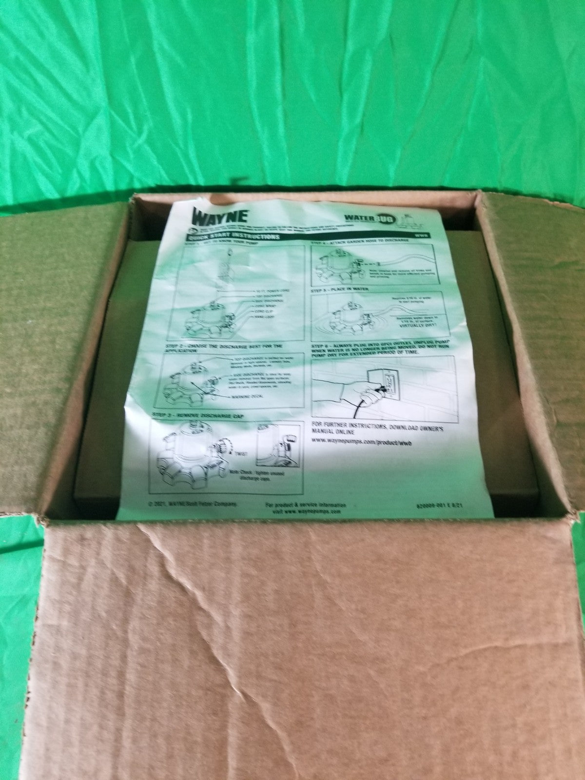 Wayne 1/6 HP WaterBUG Submersible Utility Pump with Multi-Flo Technology USED