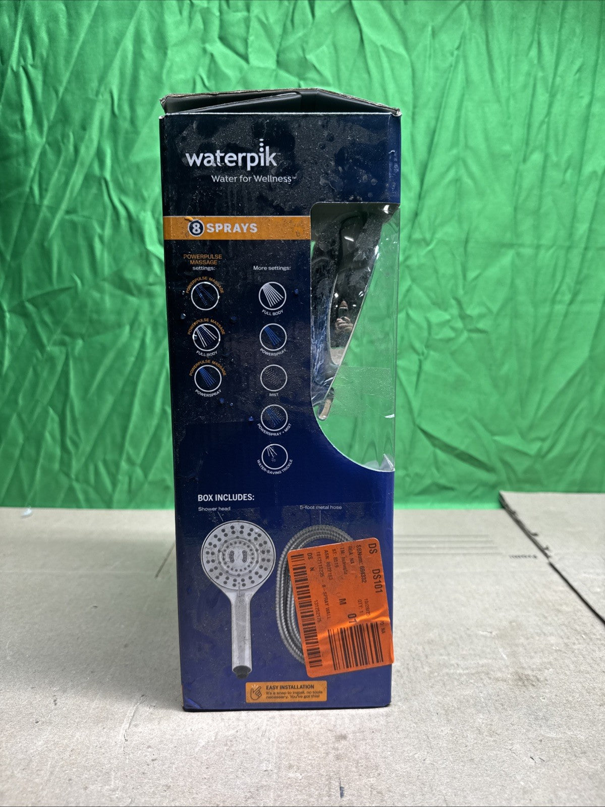 Waterpik 8-Spray Wall Mount Magnet Multi Height Handheld Shower Head 1.8 GPM