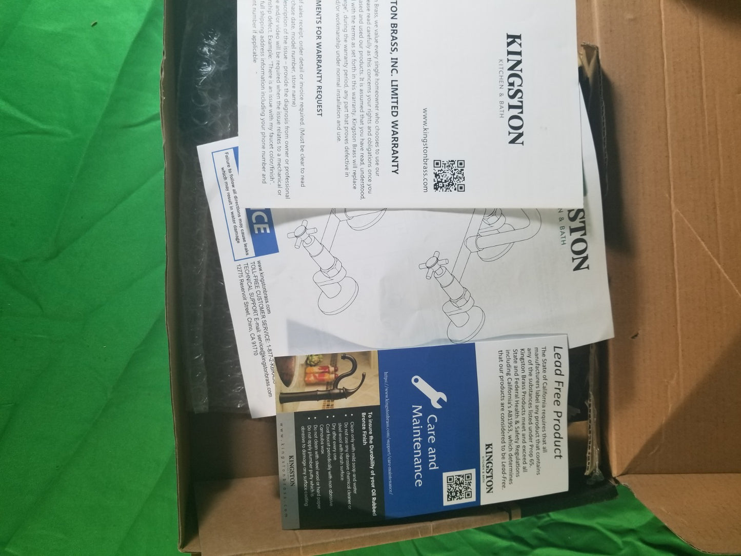 Kingston Brass KS414 Concord 1.8 GPM Widespread Bridge Kitchen - Black