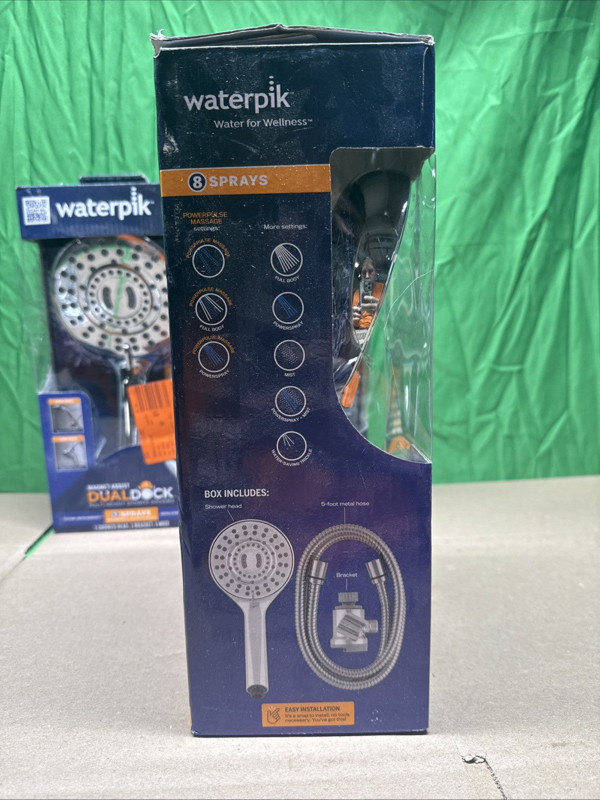 Waterpik 8-Spray Wall Mount Magnet Multi Height Handheld Shower Head 1.8 GPM