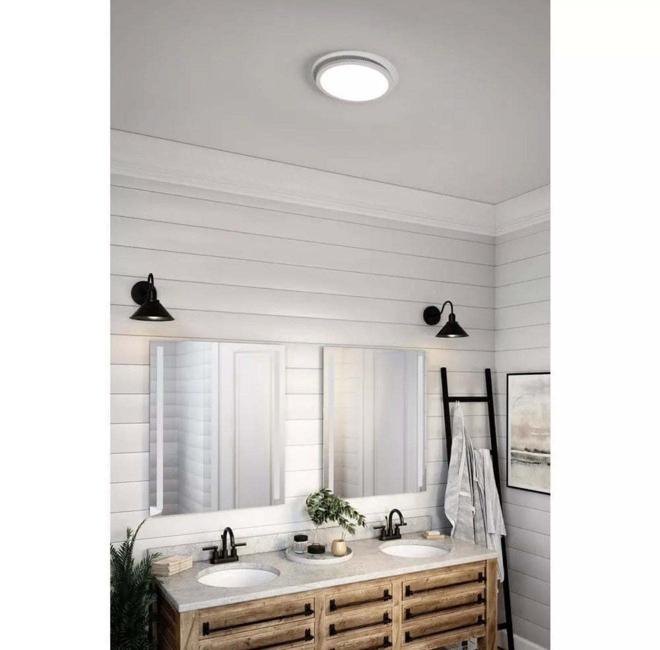Homewerks 7130-20-BT White Ceiling Mount Bathroom Exhaust Fan w/ Humidity Sensor