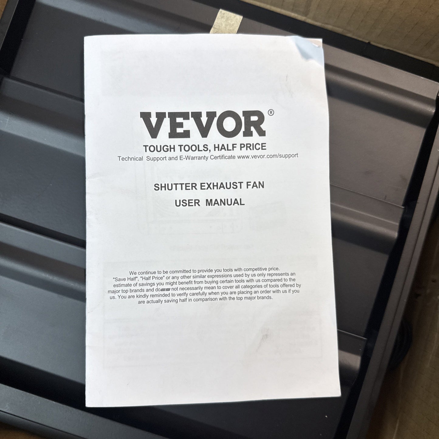 VEVOR Shutter Exhaust Fan Shop Exhaust Fan 10'' Remote Control Wall-mount Attic