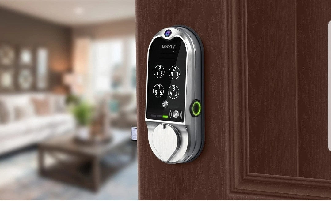 Locky Vision Deadbolt Lock Fingerprint App Video Doorbell Voice Access Code Key