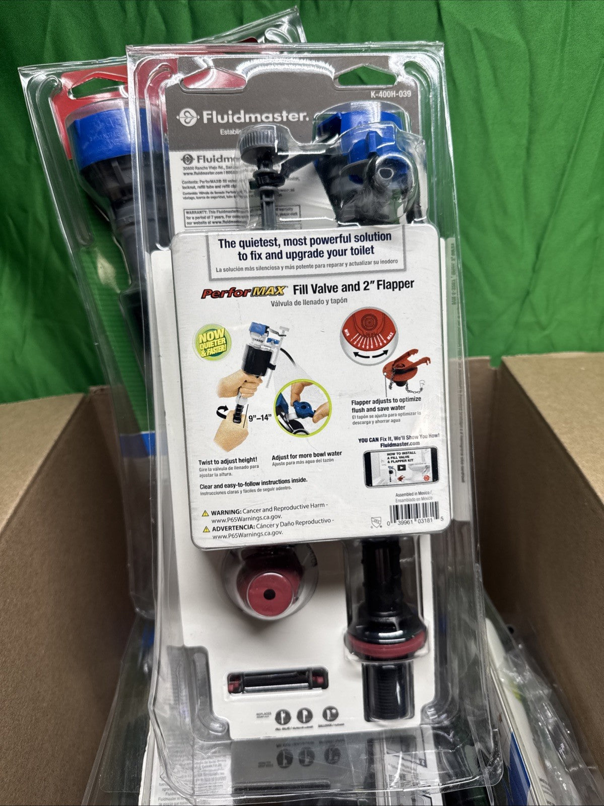 LOT OF 5 Fluidmaster PerforMAX Fill Valve and 3-Inch Flapper Toilet Repair