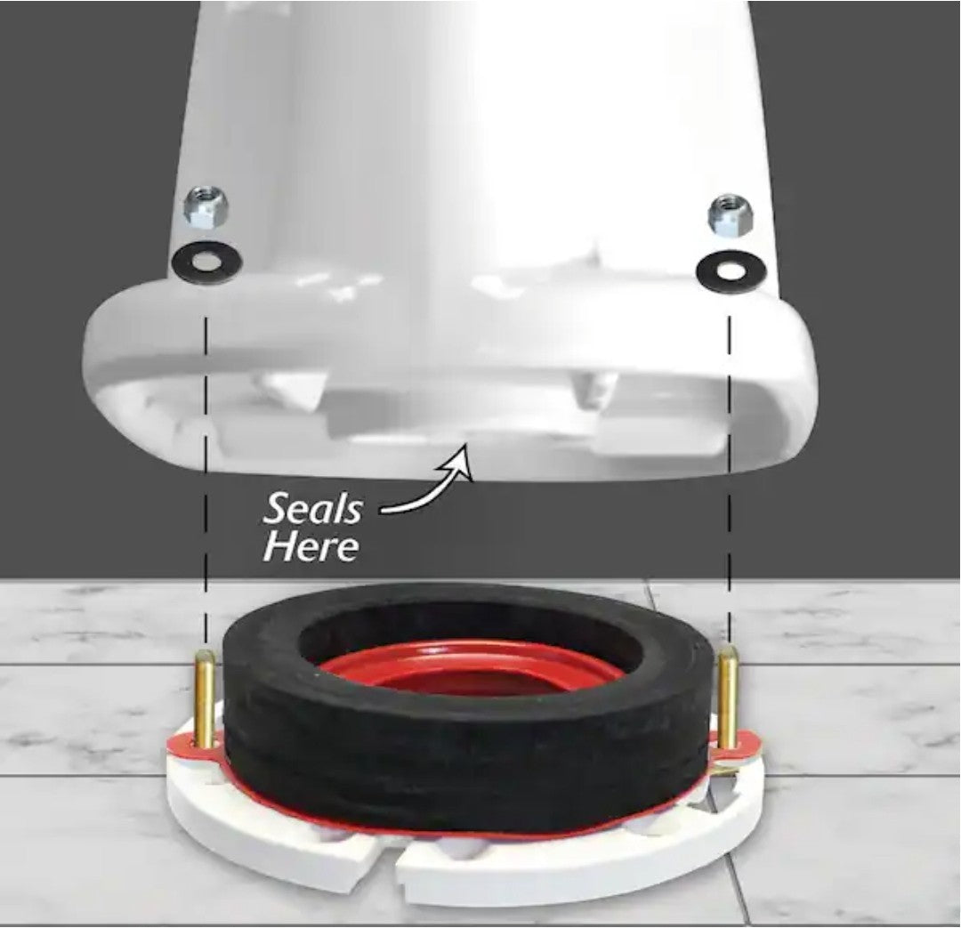 2 Pck Korky 6000BP Universal Wax Free Toilet Seal Kit, Rubber OPEN BOX