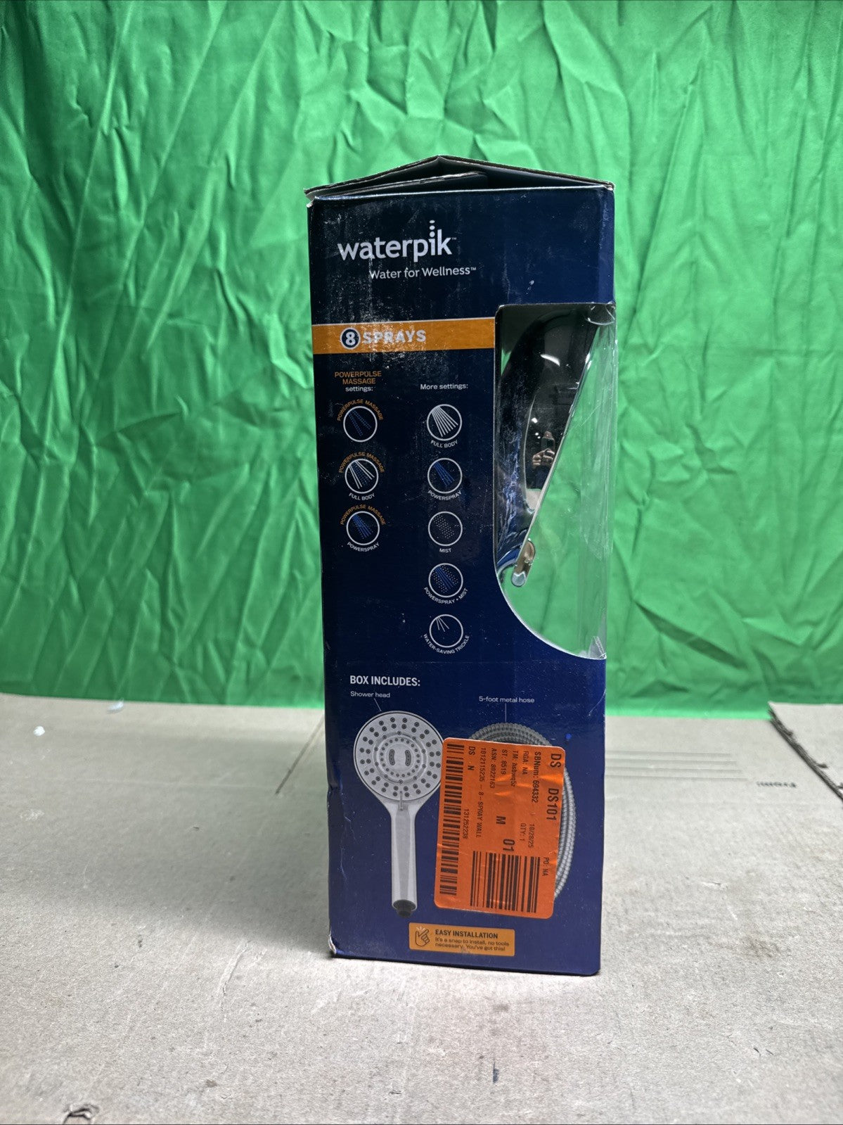 Waterpik 8-Spray Wall Mount Magnet Multi Height Handheld Shower Head 1.8 GPM