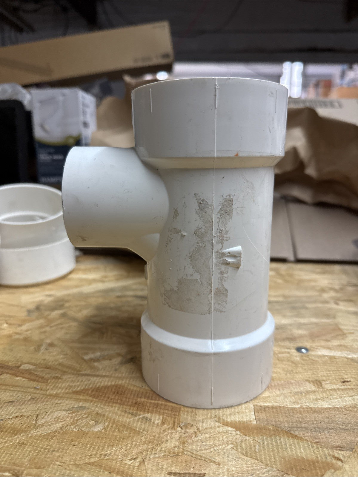 Charlotte Pipe Schedule 40 DWV 3” San Tee With 2” Outlet PVC Cottage Fitting