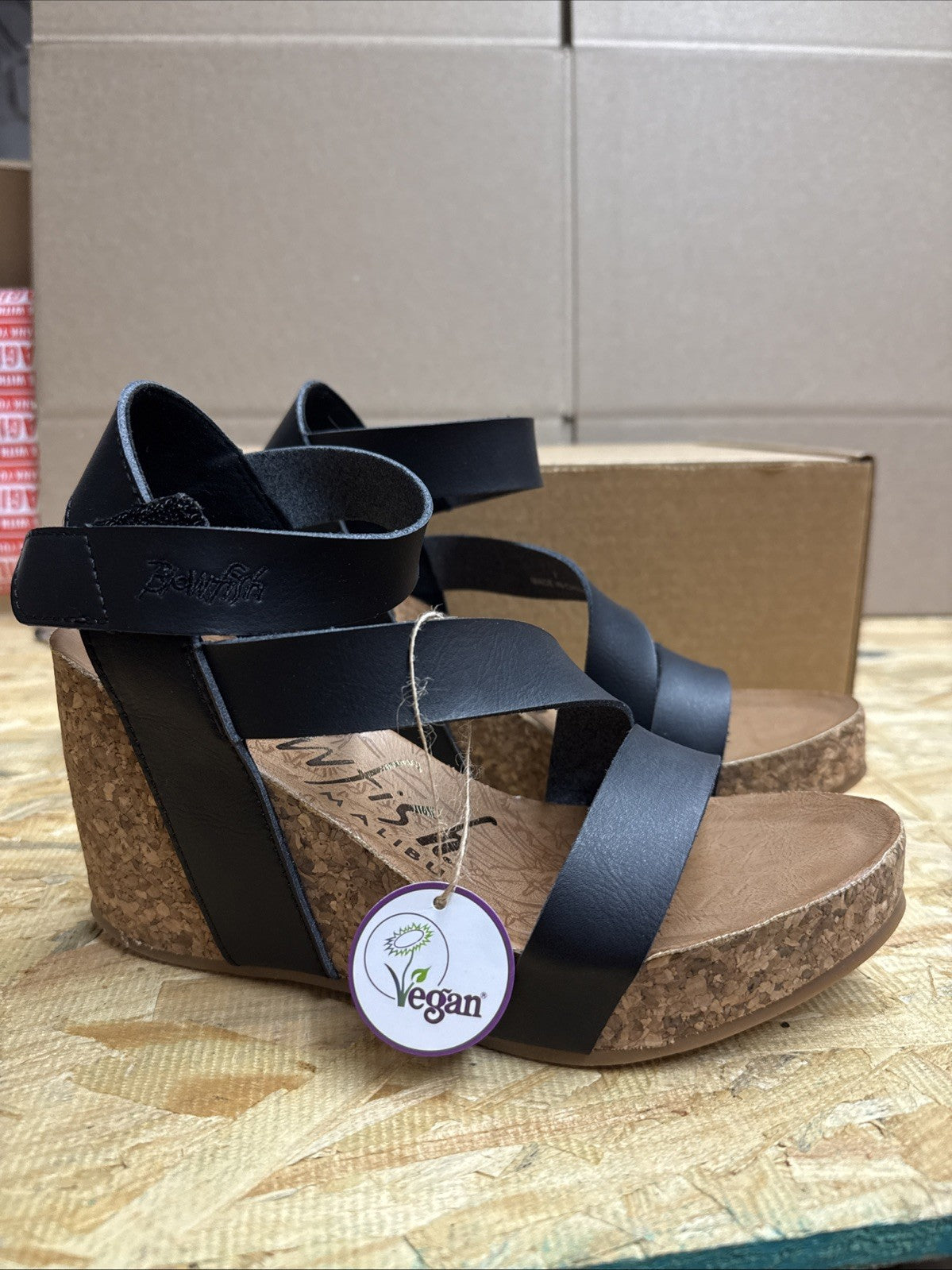 Blowfish Malibu Hapuku Wedge Platform Strappy Ankle Comfort Sandals Size 7 VGC.